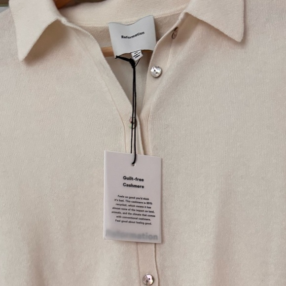 Reformation Florentino Cashmere Sweater Cardigan.  XS NWT - Picture 2 of 4